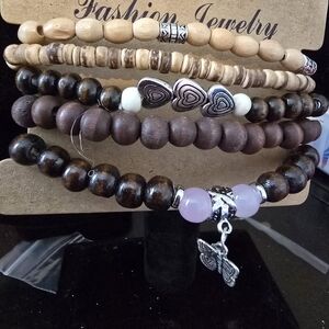 Source Unknown Elegant Wooden Bead Bracelet